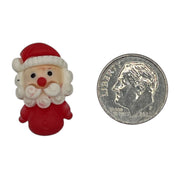 Hand Painted Small Santa Flat Back Resin – Christmas Craft Embellishment - 25 PCS