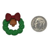 Hand Painted Christmas Wreath Flat Back Resin – Holiday Craft Embellishment - 25 pcs