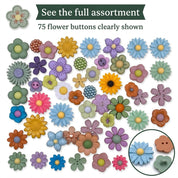 Flower Button Super Value Pack - 75 Buttons