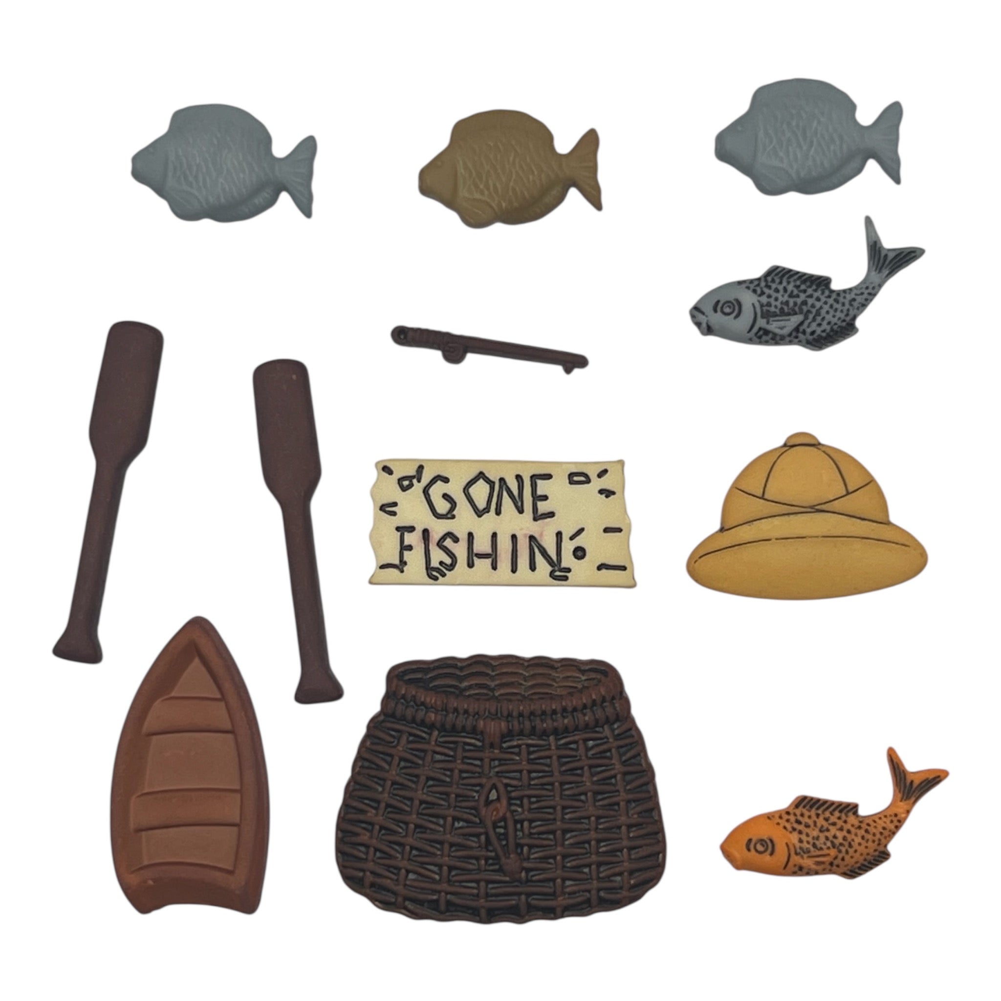 Fishing Buttons & Embellishments Set for Fishing Crafts – Buttons ...