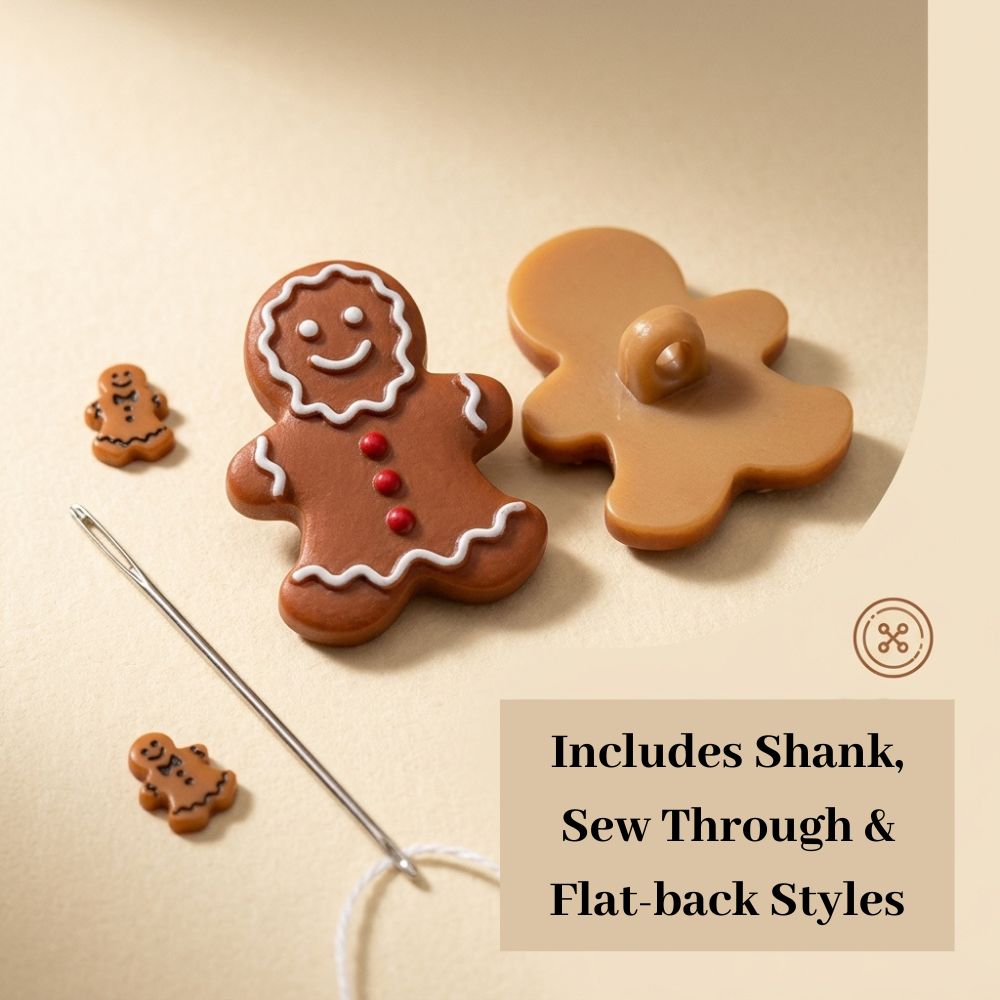 Gingerbread Novelty Button Assortment