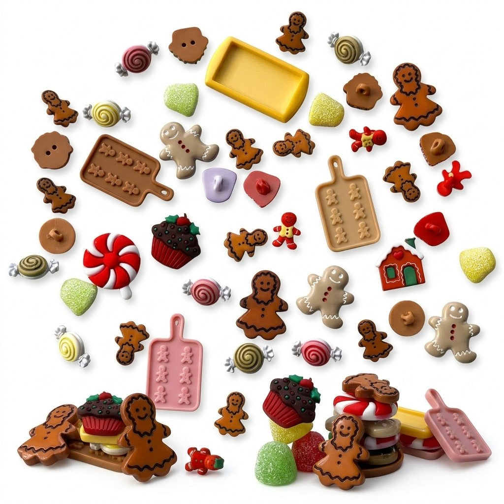 Gingerbread Novelty Button Assortment
