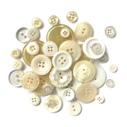 DIY White Christmas Tree Button Art Kit – 8x10 Winter Canvas Craft