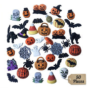 Halloween Novelty Craft & Sewing Buttons – 50 Piece Spooky Button Assortment for Scrapbooking, Card Making & DIY Crafts