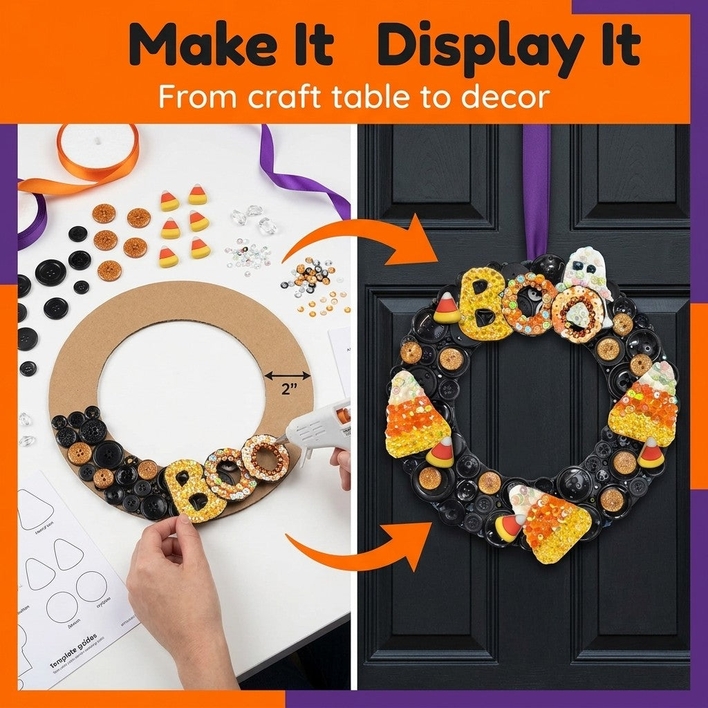 Halloween BOO Wreath DIY Craft Kit