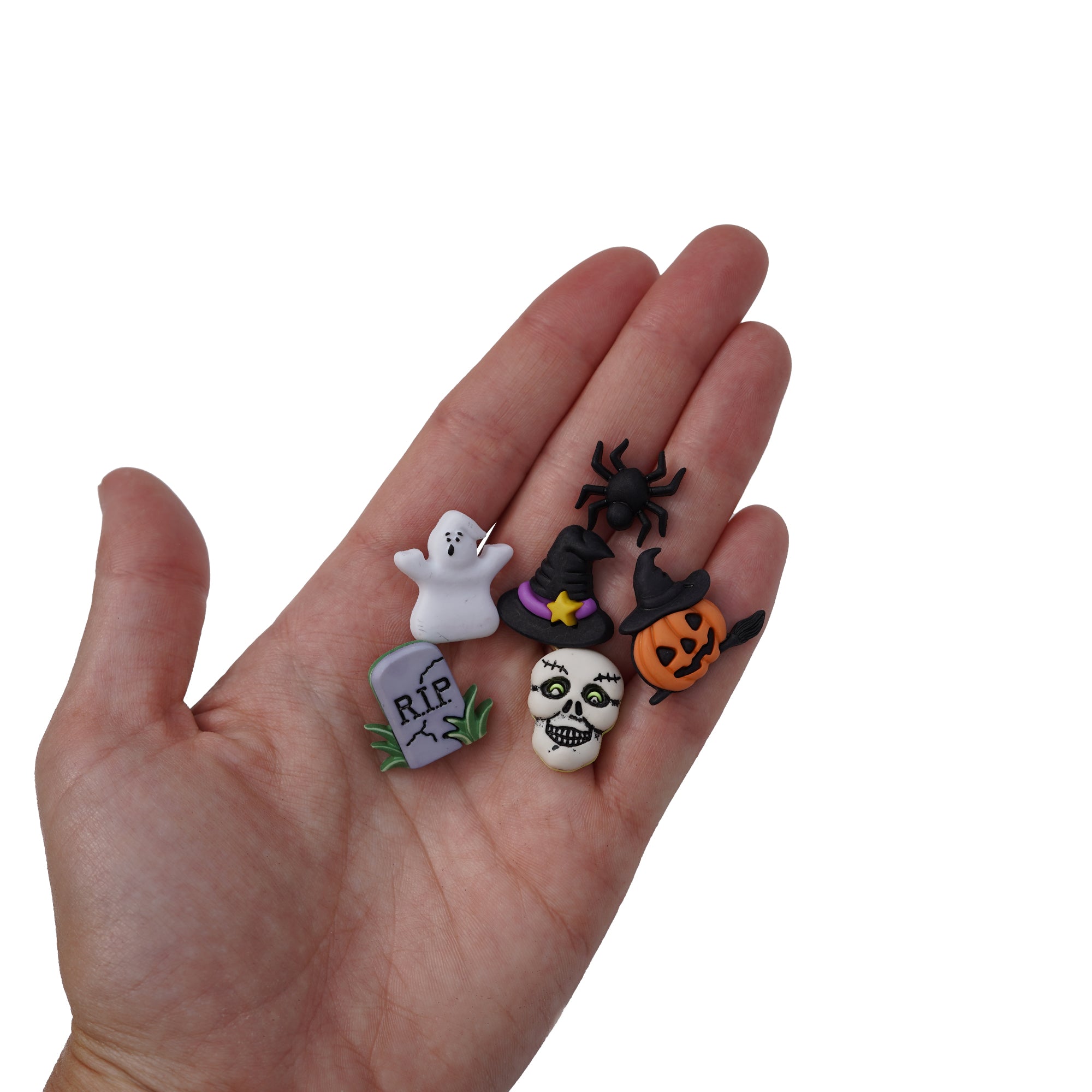 Halloween Novelty Craft & Sewing Buttons – 50 Piece Spooky Button Assortment for Scrapbooking, Card Making & DIY Crafts