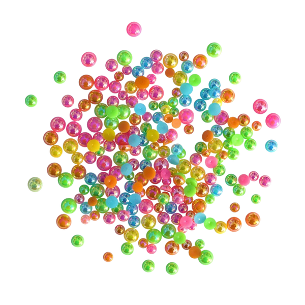 Pink/Orange/Yellow/Blue/Green AB Flat Back Pearls Craft