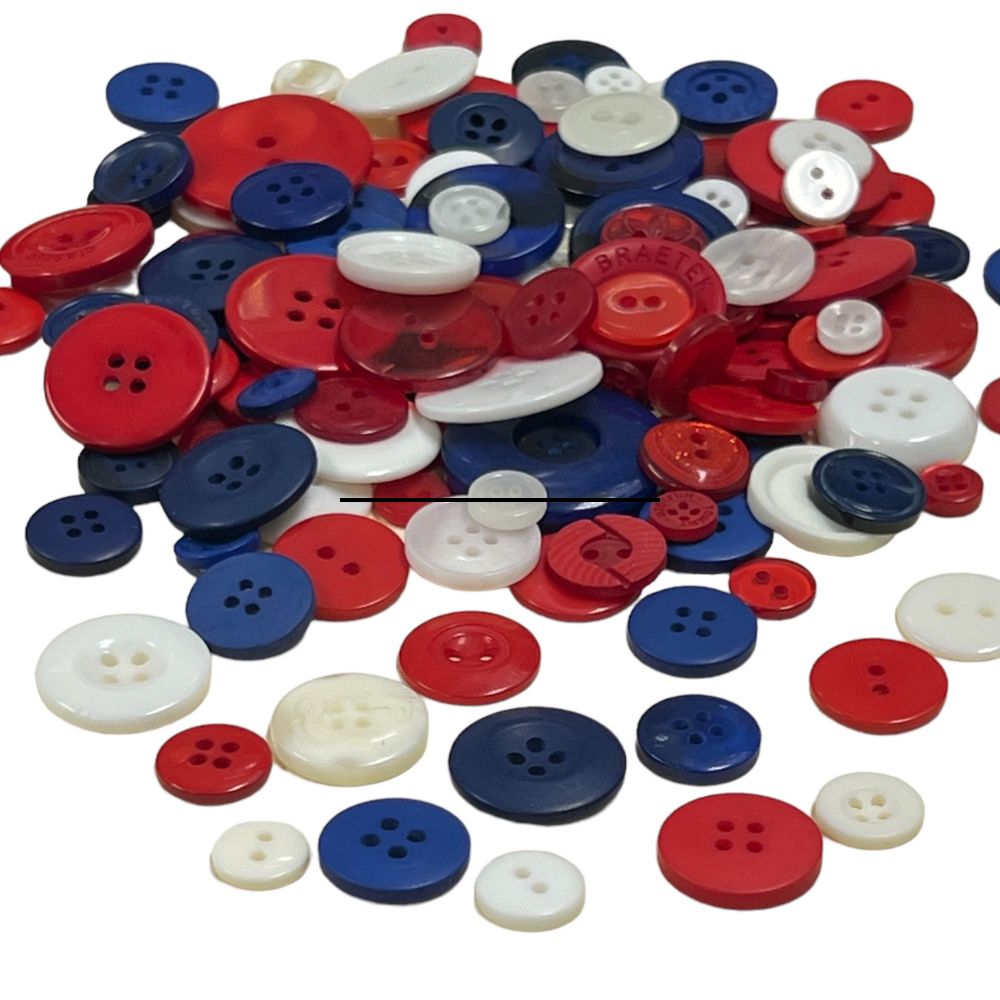 Copy of 500-700 Pcs Patriotic Color Assorted Sizes Round Resin Buttons for Crafts Sewing (Patriotic)
