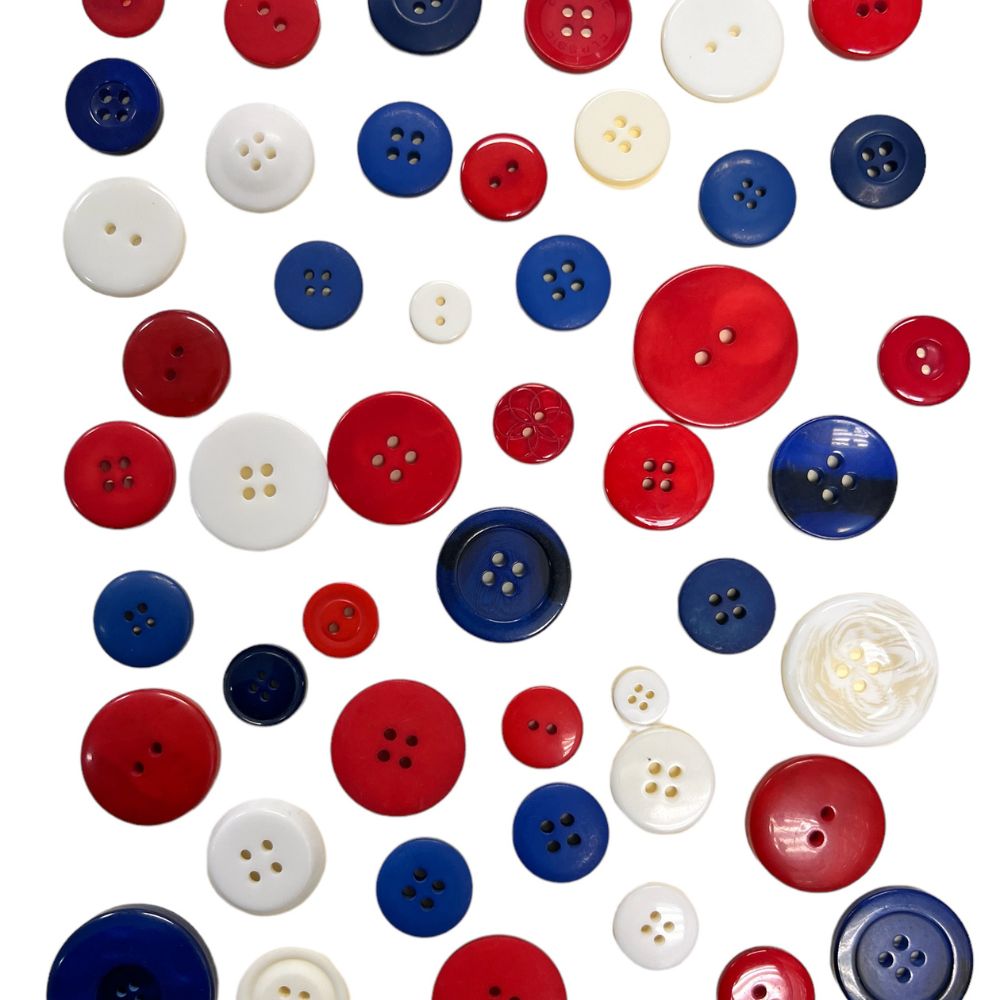 Copy of 500-700 Pcs Patriotic Color Assorted Sizes Round Resin Buttons for Crafts Sewing (Patriotic) - 0