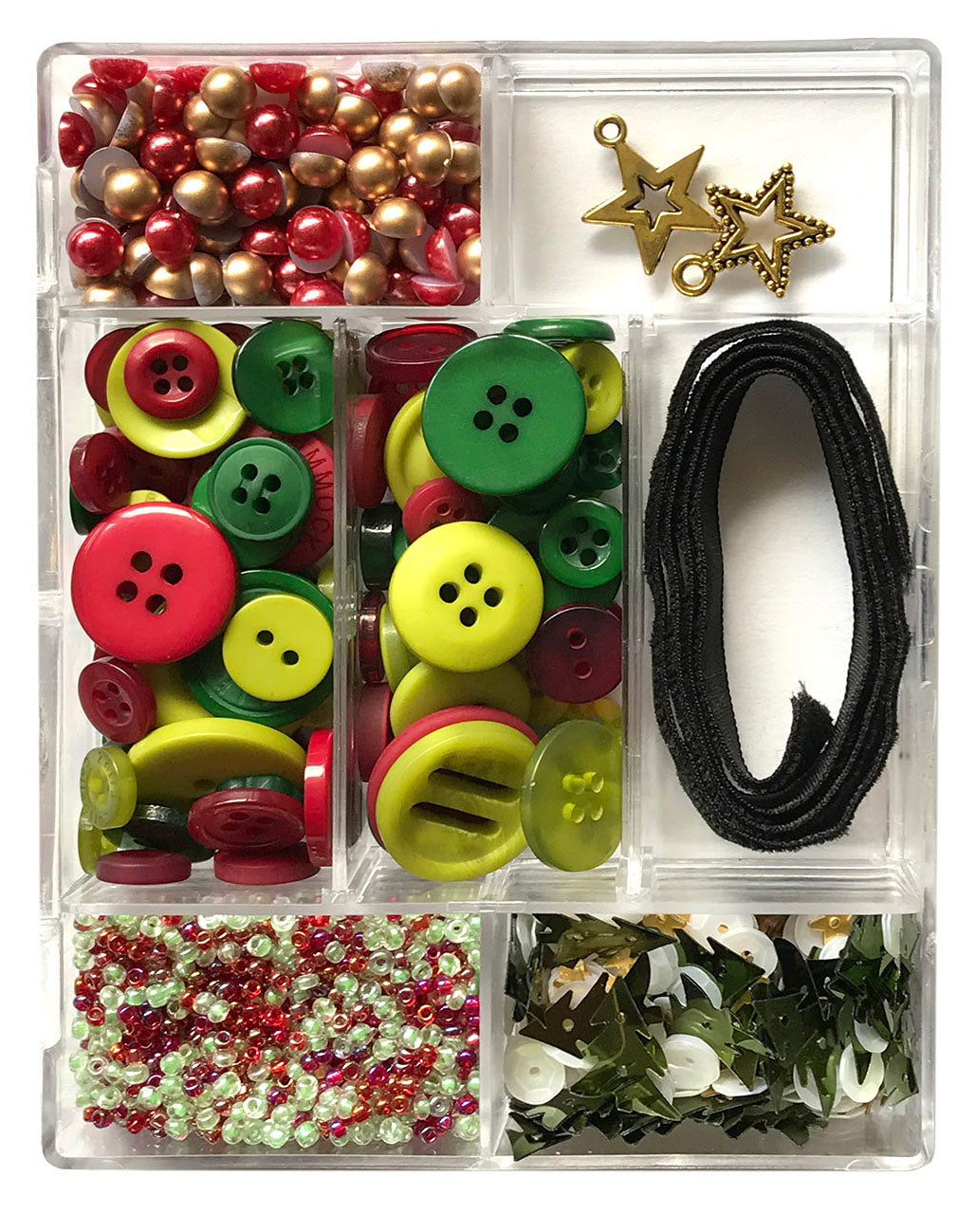 Christmas Carol Embellishment Craft Kit – Buttons, Beads, Sequins, Charms & Trim – Holiday Craft Kit