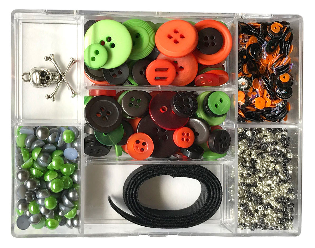 Halloween Night Embellishment Craft Kit – Buttons, Sequins, Beads, Charms & Trim