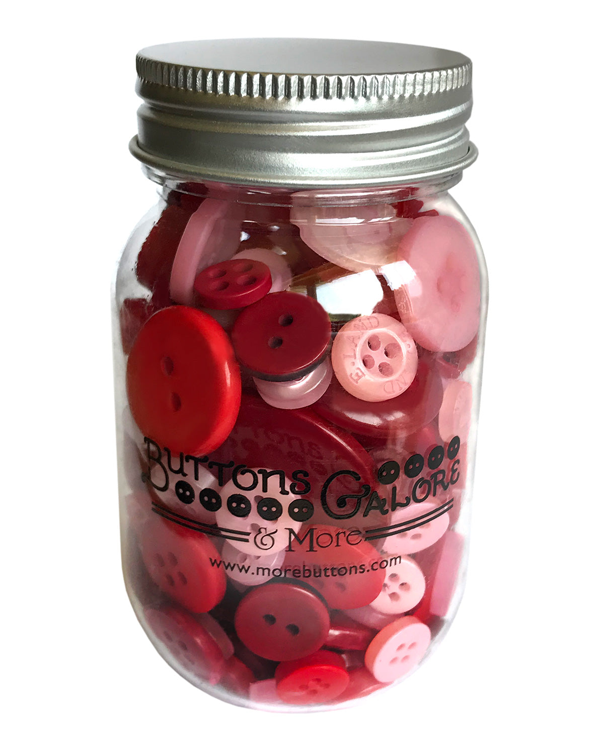 Button Collectors Black, White, And Pink Mix Multi-Sized Buttons Jar, 8  Ounces 