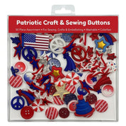 Patriotic Craft and Sewing Buttons – 50 Piece Button Assortment