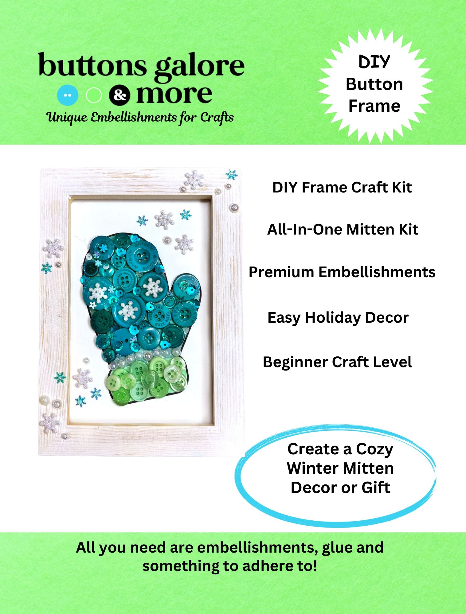 Mitten Frame DIY Craft Kit