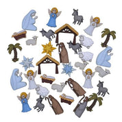 Nativity Christmas Novelty Buttons Assortment