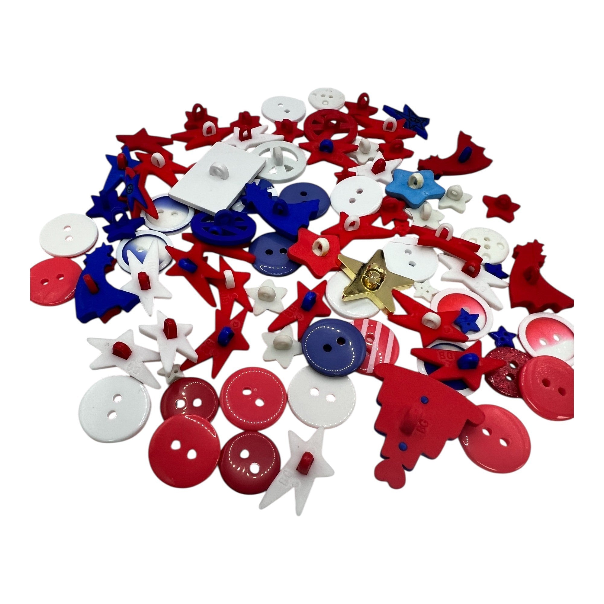 Patriotic Craft and Sewing Buttons – 50 Piece Button Assortment