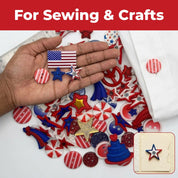 Patriotic Craft and Sewing Buttons – 50 Piece Button Assortment