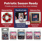 Patriotic Craft Embellishment Variety Pack – 6 Pack Red, White & Blue