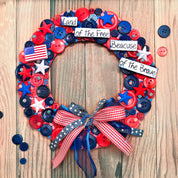 America 250 Button Jar – Red, White & Blue Hand-Dyed Sewing Buttons