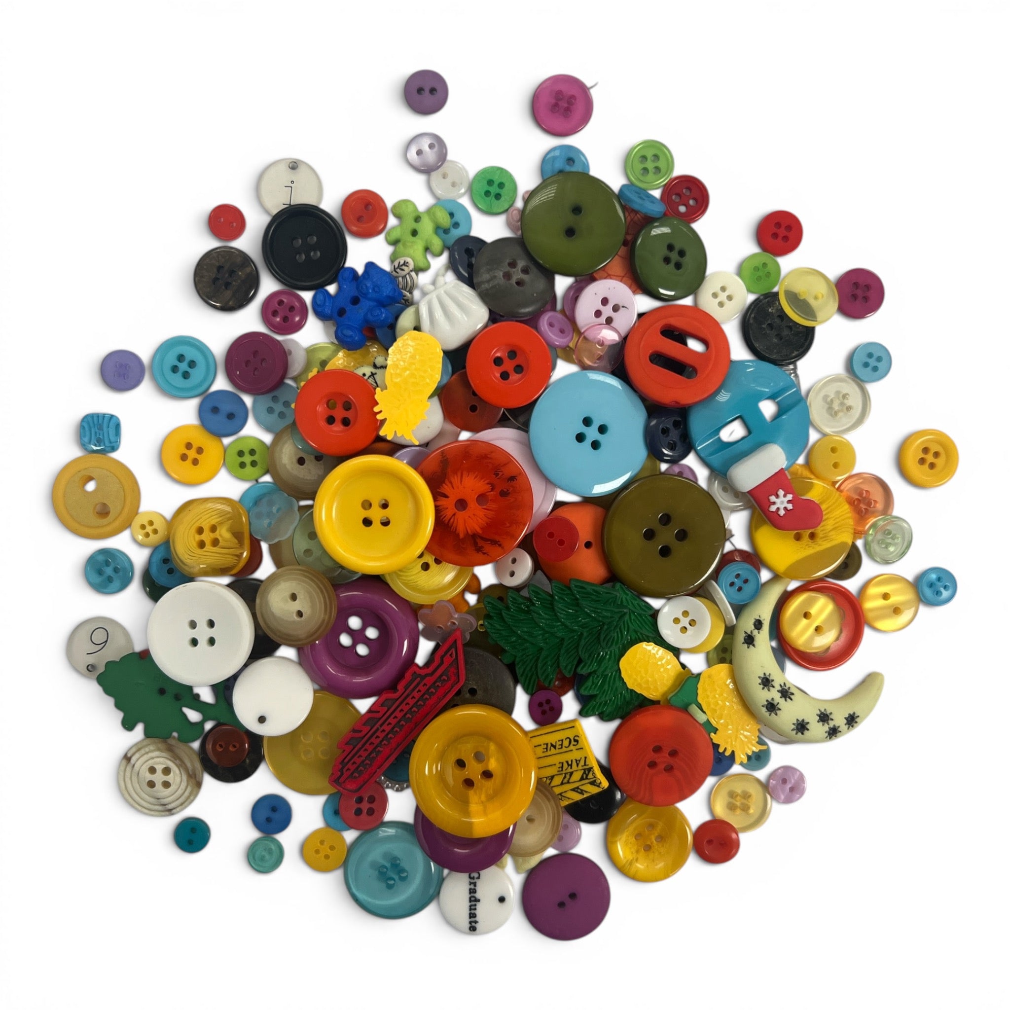 Great Grab Bag of Buttons & Embellishments – 9 Oz Assorted Craft Buttons, Charms, Beads, Gems & Mixed Embellishments for Sewing, DIY & Scrapbooking