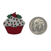 Christmas Cupcake Craft Button – Festive Holiday Embellishment