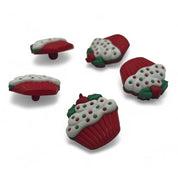 Christmas Cupcake Craft Button – Festive Holiday Embellishment