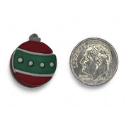 Christmas Ornament Craft Button – Red & Green Holiday Embellishment