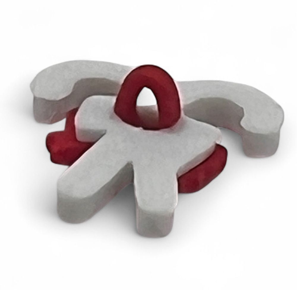Candy Cane with Bow Christmas Craft Button – Holiday Sewing & DIY Embellishment