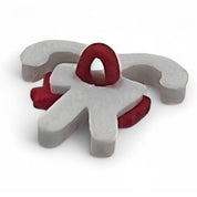 Candy Cane with Bow Christmas Craft Button – Holiday Sewing & DIY Embellishment