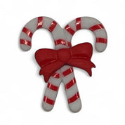 Candy Cane with Bow Christmas Craft Button – Holiday Sewing & DIY Embellishment
