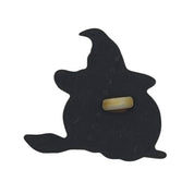 Pumpkin Witch Craft Button – Jack-O’-Lantern with Hat & Broom