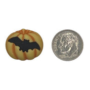 “Pumpkin with Bat Craft Button – Halloween Embellishment”