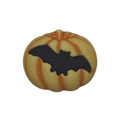 “Pumpkin with Bat Craft Button – Halloween Embellishment”