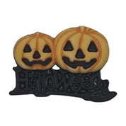 Halloween Pumpkins Craft Button – Double Jack-O’-Lantern Embellishment