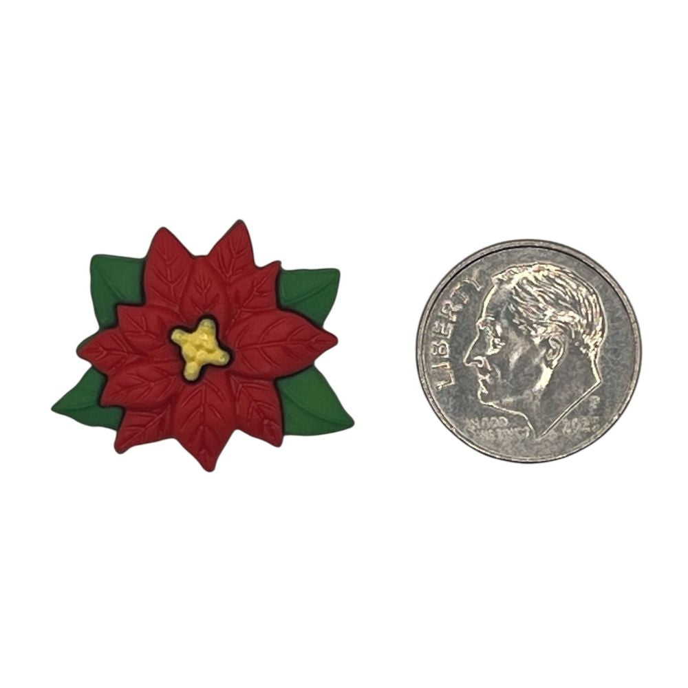 Poinsettia Craft Button – Christmas Flower Embellishment