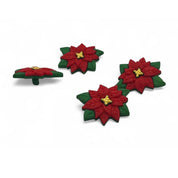 Poinsettia Craft Button – Christmas Flower Embellishment