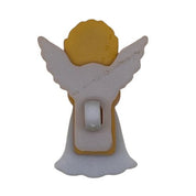 White Angel Christmas Button –  Holiday Craft Embellishment with Praying Angel Design