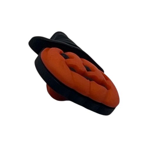 Jack-O’-Lantern with Witch Hat Craft Button – Halloween Pumpkin Embellishment