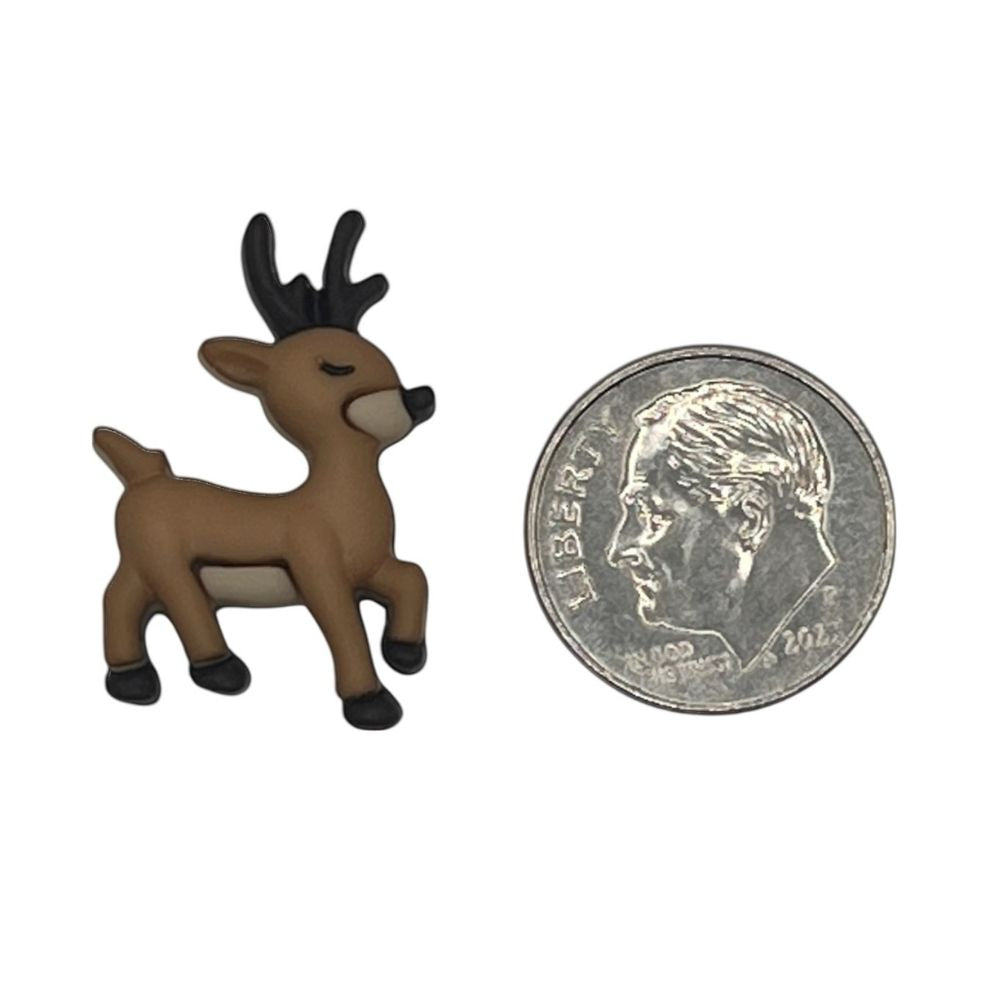 Reindeer Craft Button – Christmas Holiday Embellishment