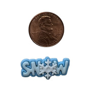 Snow Word Craft Button – Winter Embellishment with Snowflake