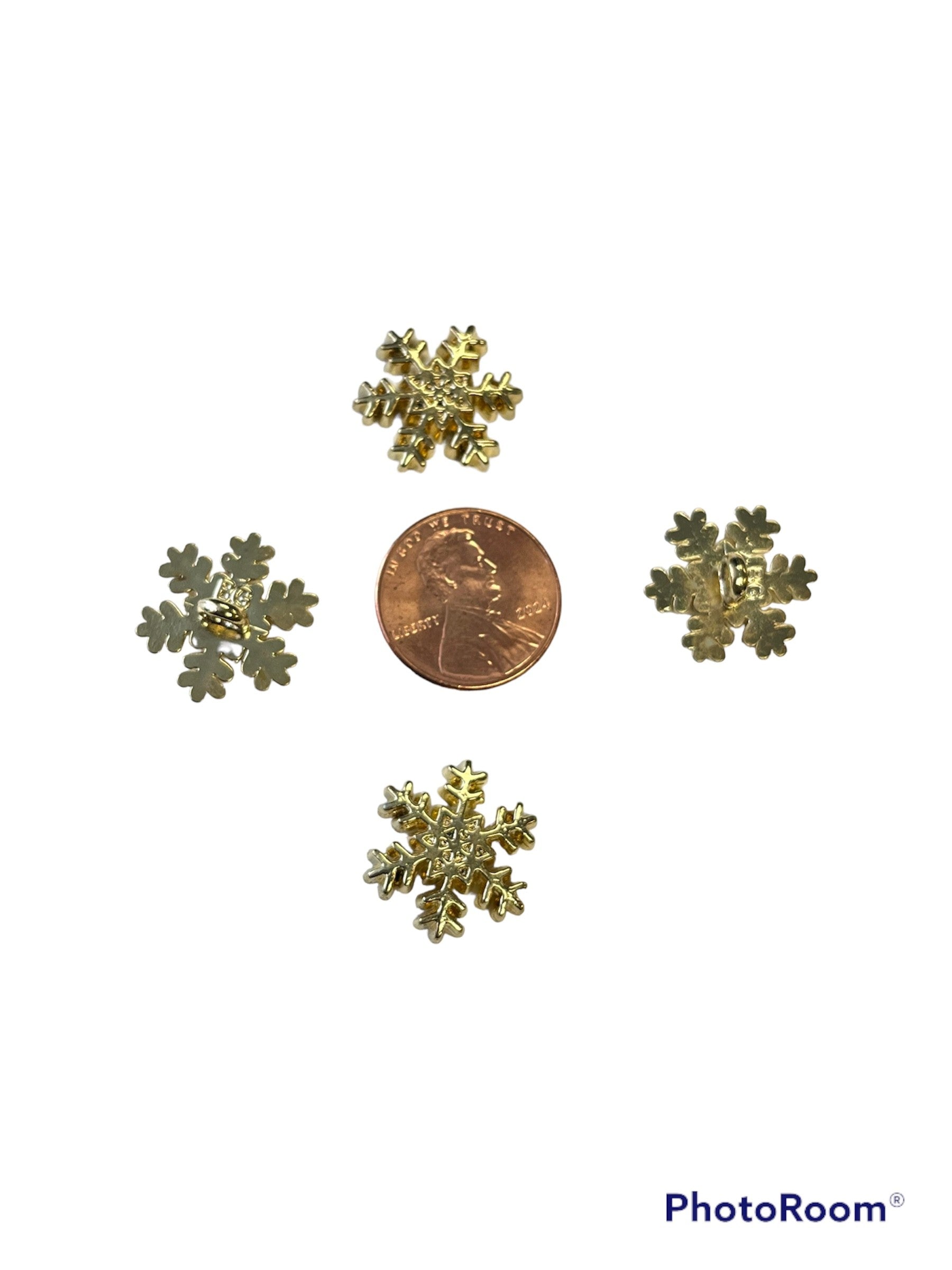 Gold Snowflake Bulk Button