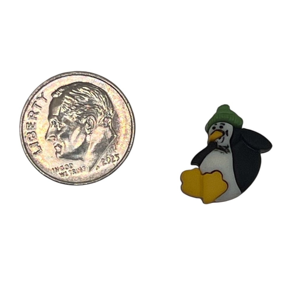 Christmas Penguin with Green Hat – Holiday Craft & Sewing Button