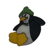 Christmas Penguin with Green Hat – Holiday Craft & Sewing Button