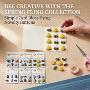 Spring Fling 3D Craft Buttons – 36 Piece Carded Set