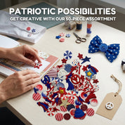 Patriotic Craft and Sewing Buttons – 50 Piece Button Assortment