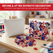 Patriotic Craft and Sewing Buttons – 50 Piece Button Assortment