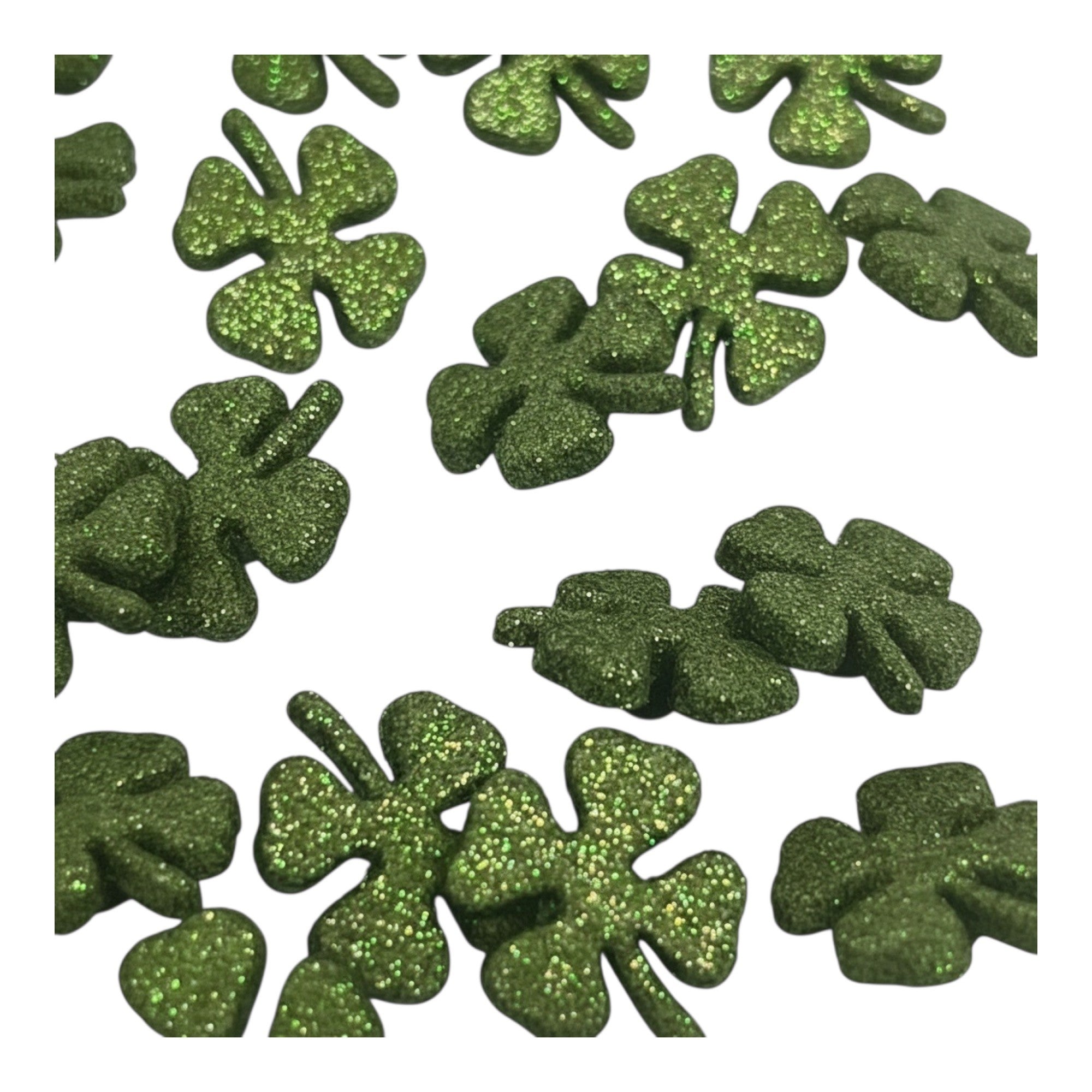 Glitter Shamrock Craft Buttons - 50 Count