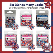 Patriotic Craft Embellishment Variety Pack – 6 Pack Red, White & Blue
