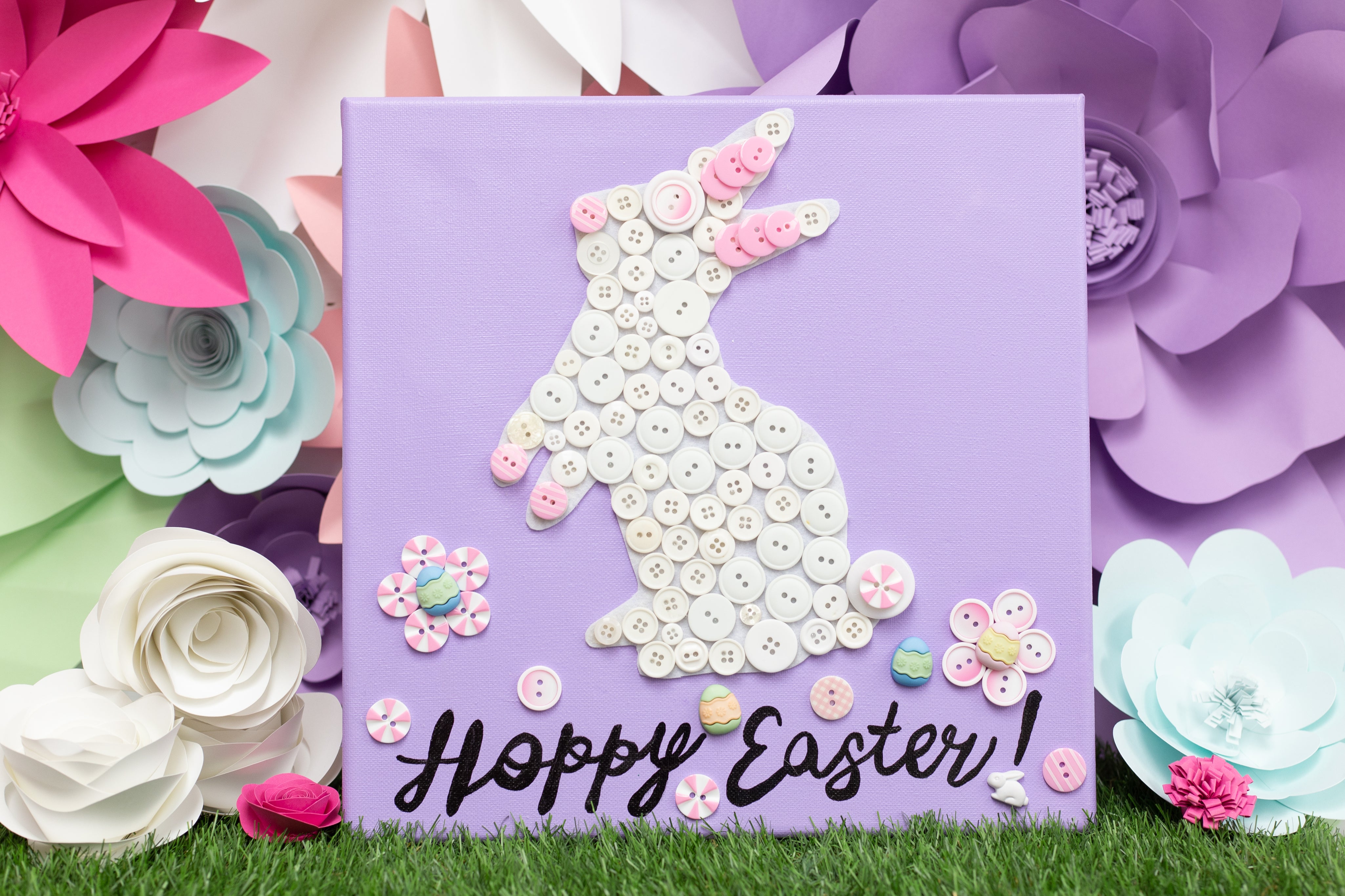 Hoppy Easter Bunny Button Art DIY Craft Kit