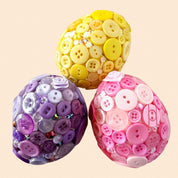 Button Blossom Easter Eggs DIY Kit – Set of 3 Decor Eggs